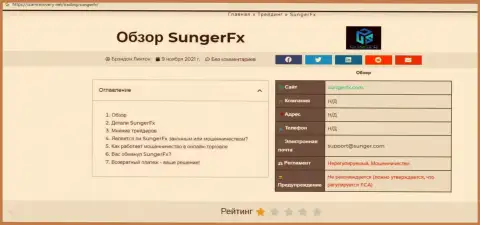 SungerFX Com - это компания, сотрудничество с которой доставляет только лишь потери (обзор)