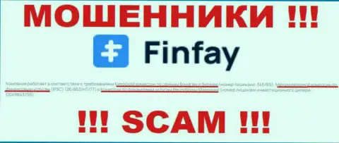 FinFay Com - это internet-шулера, противозаконные деяния которых прикрывают такие же лохотронщики - Financial Services Commission