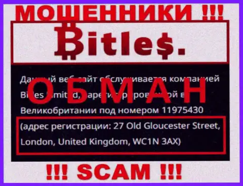 Адрес компании Bitles Limited у нее на web-сайте фиктивный - это ОДНОЗНАЧНО МАХИНАТОРЫ !!!