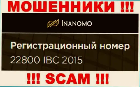 Регистрационный номер компании Inanomo: 22800 IBC 2015