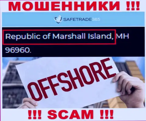 Marshall Island - оффшорное место регистрации мошенников SafeTrade365, размещенное у них на сайте