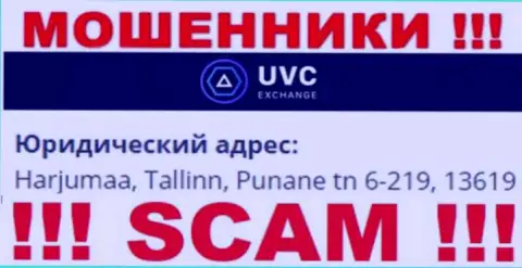 UVCExchange Com - это преступно действующая компания, которая скрывается в оффшорной зоне по адресу - Harjumaa, Tallinn, Punane tn 6-219, 13619