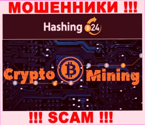 В интернет сети работают мошенники Hashing 24, тип деятельности которых - Crypto mining
