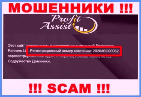 Рег. номер компании Профит Ассист - 2020/IBC00062