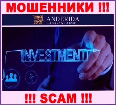 Anderida обманывают, предоставляя мошеннические услуги в области Инвестиции