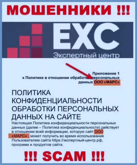 Вот кто управляет конторой Экспертный Центр России - это ООО МАРС