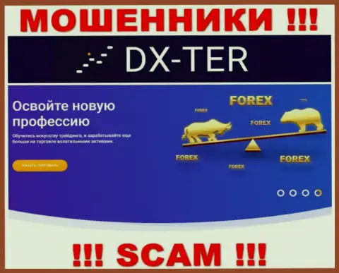 С конторой DX-Ter Com взаимодействовать довольно-таки опасно, их тип деятельности Форекс - это ловушка