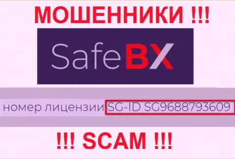 SafeBX Com, задуривая голову наивным людям, опубликовали на своем веб-сервисе номер своей лицензии на осуществление деятельности