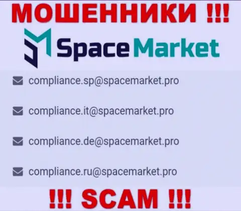 На адрес электронного ящика, предоставленный на информационном ресурсе мошенников SpaceMarket, писать письма слишком опасно - это АФЕРИСТЫ !!!