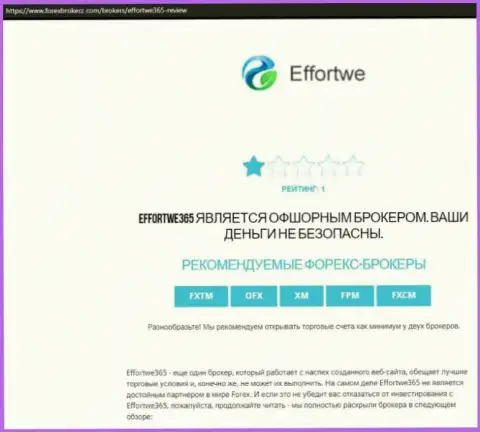 Effortwe365 Com - это МОШЕННИК !!! Приемы облапошивания собственных клиентов (обзорная статья)