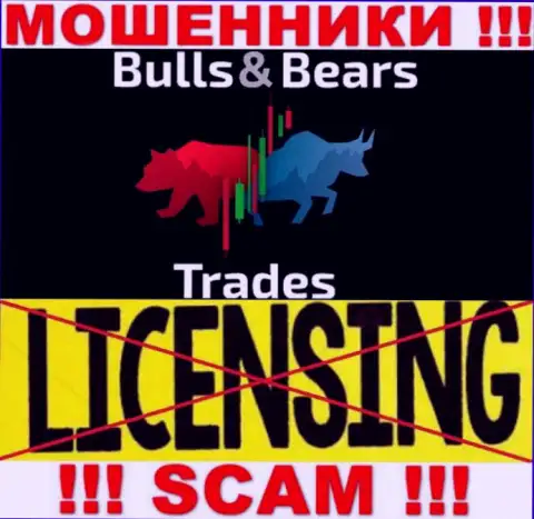 Не работайте совместно с мошенниками BullsBearsTrades, у них на веб-портале не размещено инфы о лицензии на осуществление деятельности организации