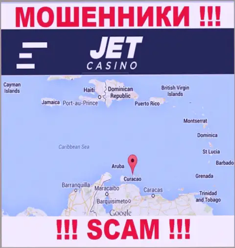 Адрес регистрации JetCasino на территории - Curaçao