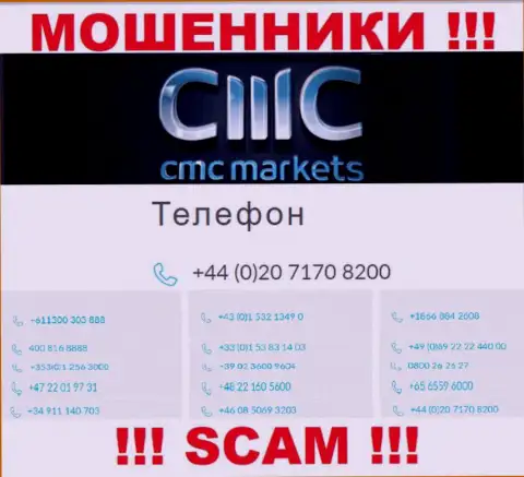 Ваш номер телефона попался в руки воров CMC Markets UK plc - ждите вызовов с различных номеров телефона