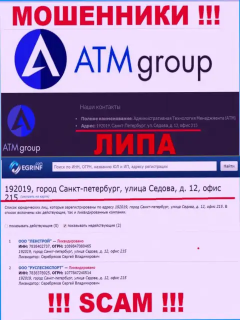 В интернете и на информационном портале мошенников ATM Group KSA нет реальной информации о их официальном адресе регистрации