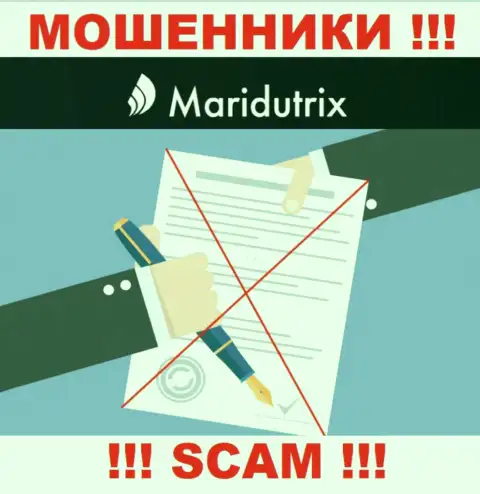 Сведений о лицензии Maridutrix Com на их официальном веб-портале не представлено - это ЛОХОТРОН !!!
