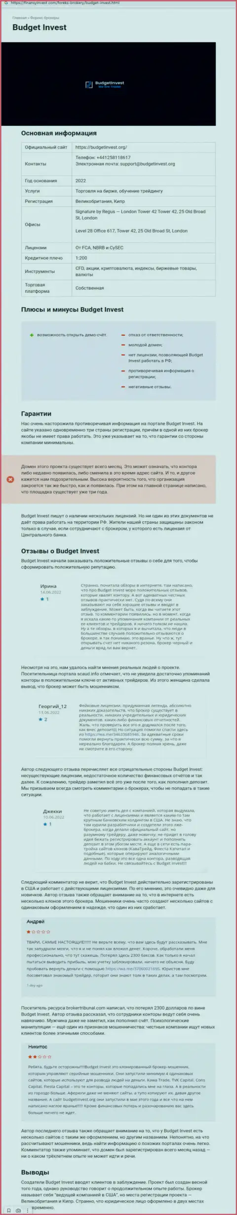 Обзор мошенничества scam-проекта Budget Invest - это МОШЕННИКИ !!!