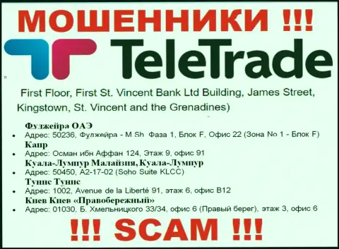 За надувательство доверчивых людей мошенникам ТелеТрейд ничего не будет, поскольку они засели в офшоре: 1002, Avenue de la Liberté 91, floor 6, office B12