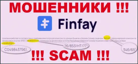 На веб-сайте ФинФай размещена их лицензия, но это хитрые мошенники - не стоит доверять им