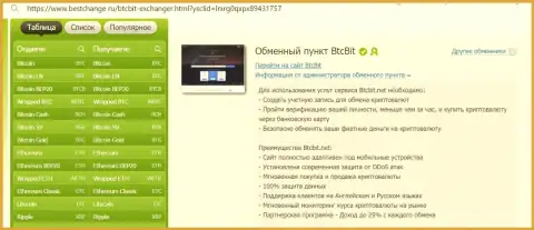 Инфа об мобильной приспособленности интернет портала криптовалютного онлайн обменника BTC Bit, представленная на сайте bestchange ru