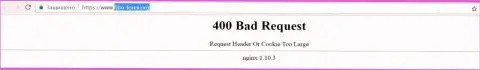Официальный интернет-сервис ДЦ FIBO Group некоторое количество дней заблокирован и показывает - 400 Bad Request (ошибка)