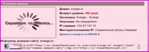 Возраст доменного имени Форекс дилинговой компании Сварга, согласно справочной инфы, полученной на web-ресурсе doverievseti rf